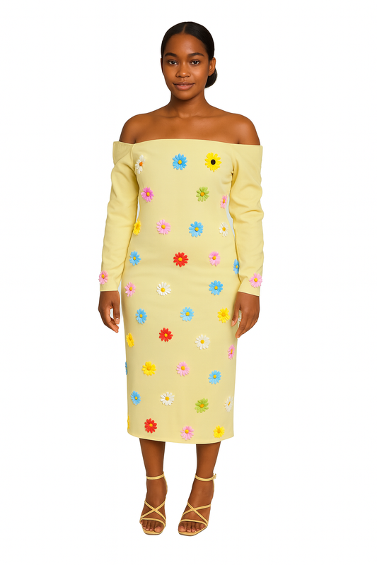 Petals offshoulder dress PRE-ORDER ONLY